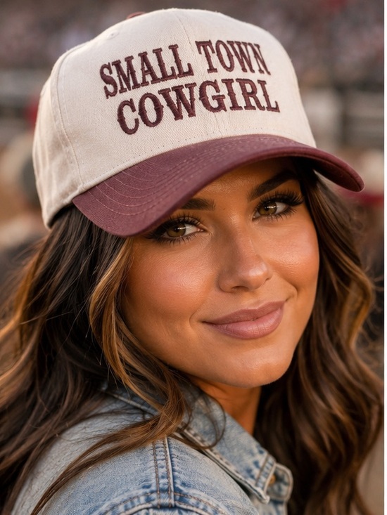Zenana Outfitters Accessories - 🆕 Small Town Cowgirl Cream & Raisin Snapback Hat Western Cap NWT